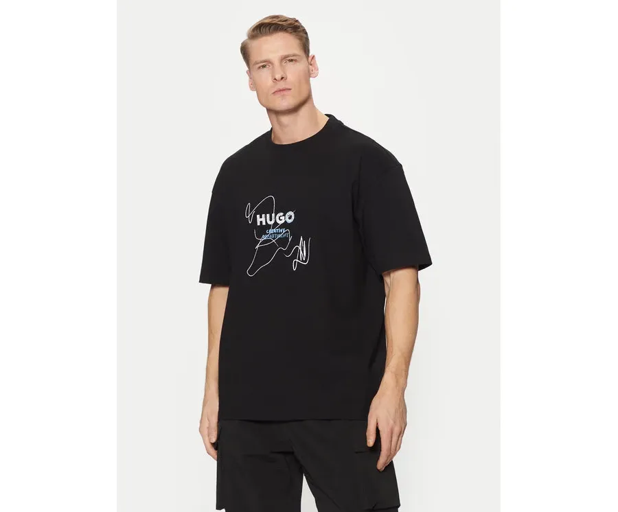 obrazek 1 HUGO T-Shirt Nabion 50530441 Czarny Loose Fit