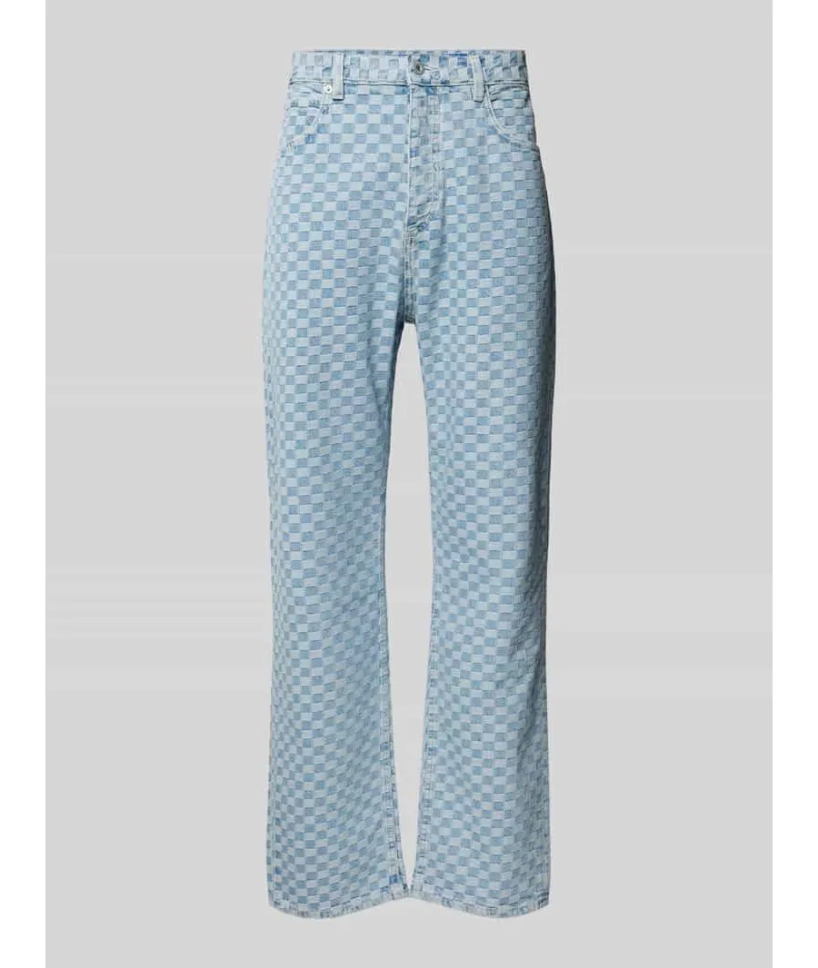 obrazek 1 Jeansy o kroju relaxed fit ze wzorem w kratę model ‘Nate’