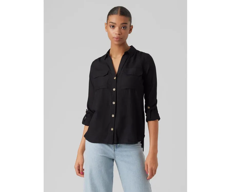 obrazek 1 Vero Moda Koszula Bumpy 10275283 Czarny Regular Fit
