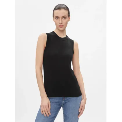 Zdjęcie Tommy Hilfiger Sweter Md Lyocell Silk Blend Vest WW0WW40980 Czarny Regular Fit