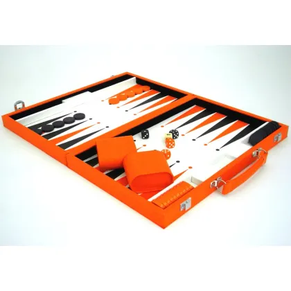 Zdjęcie Gra tryktrak pomarańczowo-biała cm 37x24