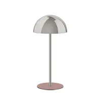 Picture Elegant hat holder with a powder pink base and chrome finish