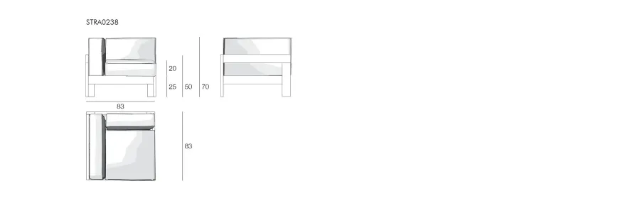 obrazek 5 Stylowa sofa – moduł rogowy Saint Raphael do ogrodu i na taras