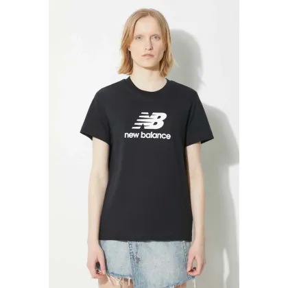 Zdjęcie New Balance t-shirt bawełniany Sport Essentials damski kolor czarny WT41502BK