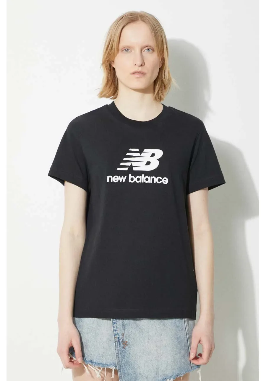 obrazek 1 New Balance t-shirt bawełniany Sport Essentials damski kolor czarny WT41502BK