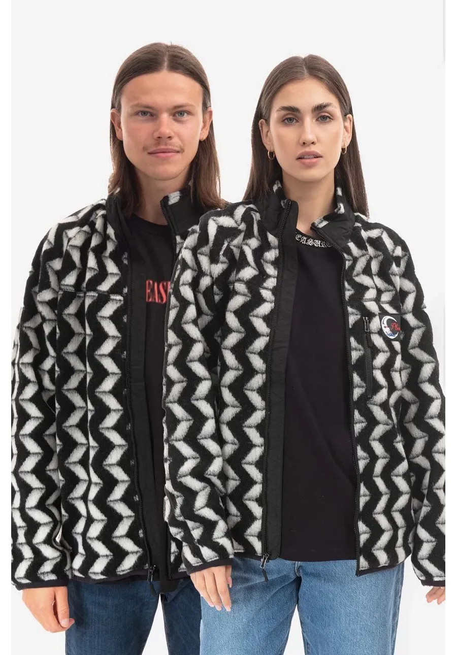 obrazek 1 PLEASURES kurtka wełniana Drifter Fuzzy kolor czarny przejściowa oversize P22F011-BLACK P22F011-BLACK