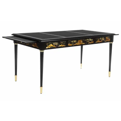 Picture Decorated desk with a leather top