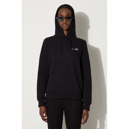 Zdjęcie A.P.C. bluza bawełniana Hoodie Item F damska kolor czarny z kapturem gładka COEAS.F27674-PECHE