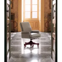 Picture Swivel leather office chair with medium backrest - Mascheroni