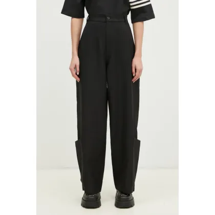 Zdjęcie Y-3 spodnie Sport Uniform Wide Leg Pants damskie kolor czarny szerokie high waist JD1759
