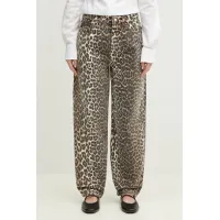 Zdjęcie GANNI jeansy Print Denim Stary damskie high waist J1184