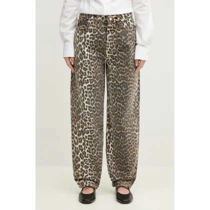 Zdjęcie GANNI jeansy Print Denim Stary damskie high waist J1184