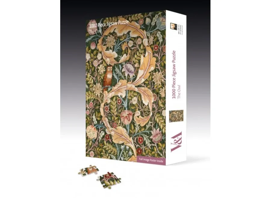 obrazek 3 Ekologiczne puzzle dla dorosłych V&A: Sowa - Flame Tree Publishing