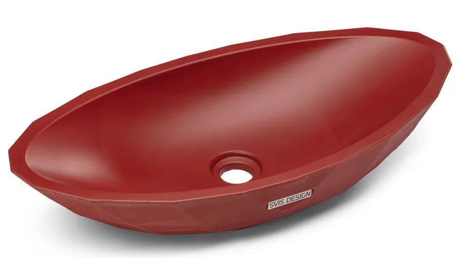 obrazek 2 Nowoczesna umywalka 60 cm DIAMOND BASIC – ceglasty, bez dekoru, bez lakieru
