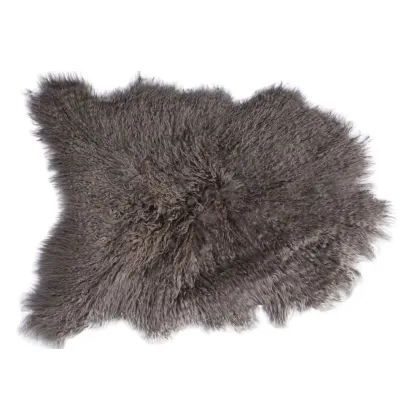 Zdjęcie Dywan ze skóry koziej Angora do salonu - 91x72 cm