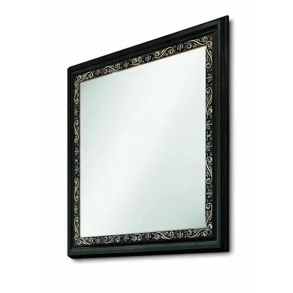 Zdjęcie Prostokątne antyczne lustro z ciemnym wykończeniem