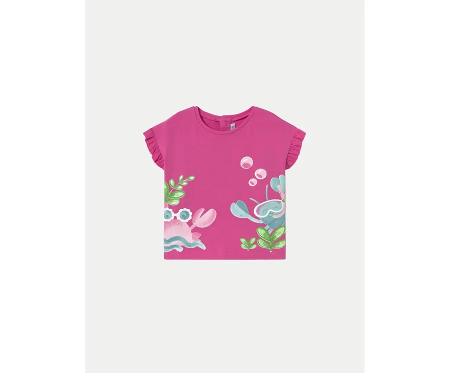 obrazek 1 Mayoral T-Shirt 1048 Różowy Regular Fit