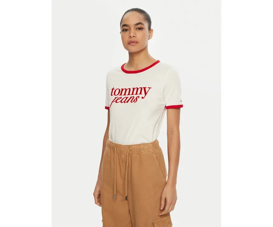 obrazek 1 Tommy Jeans T-Shirt DW0DW19449 Biały Relaxed Fit