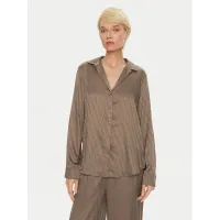 Zdjęcie Calvin Klein Koszulka piżamowa Buttondown 000QS7302E Brązowy Regular Fit