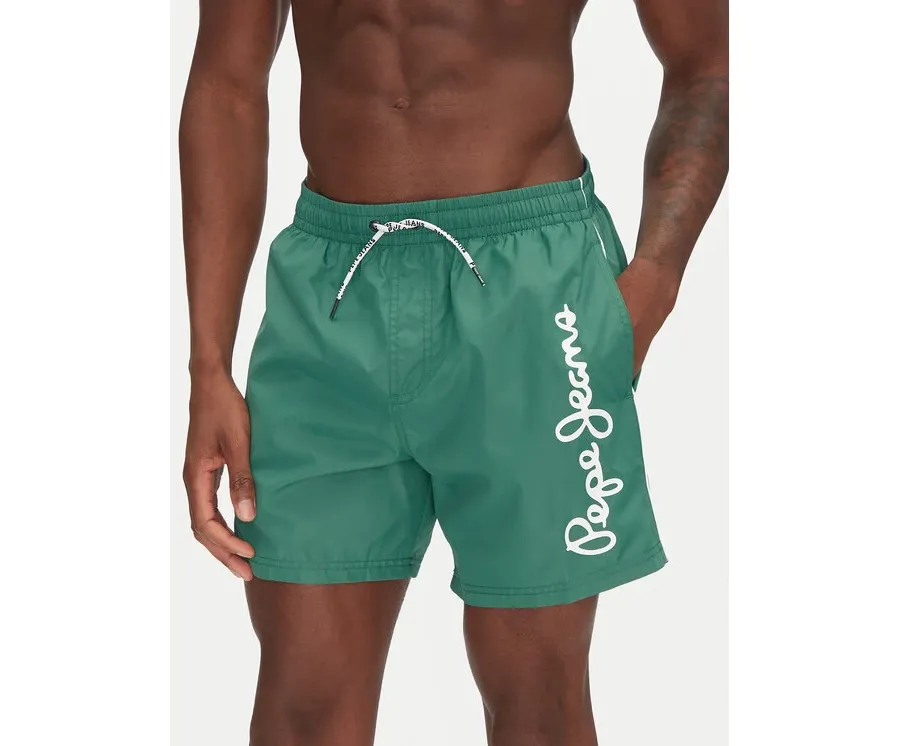 obrazek 1 Pepe Jeans Szorty kąpielowe Logo PMB10419 Zielony Regular Fit