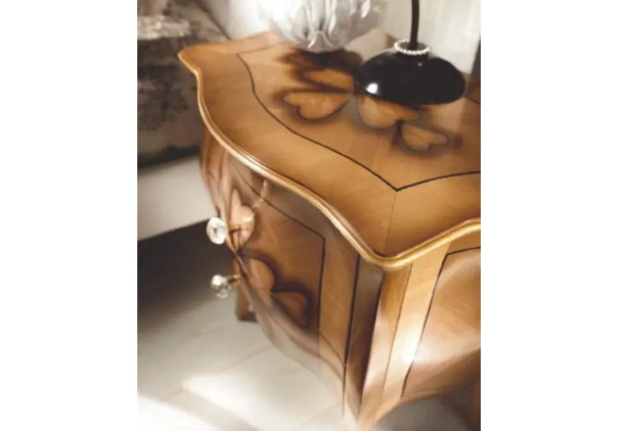 obrazek 2 Elegancka szafka nocna z 2 szufladami w kolorze wędzonego jasnego orzechu