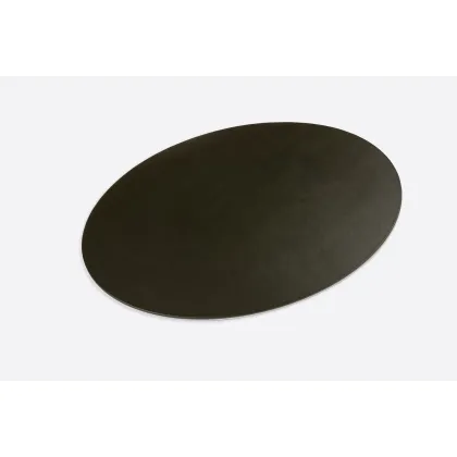 Picture Double-sided oval pad made of natural leather in agave green and white - for the office