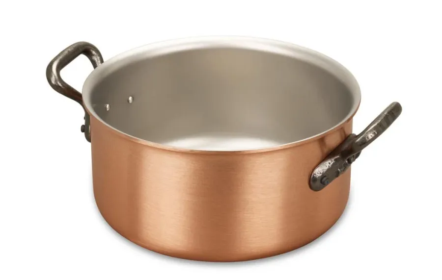 obrazek 1 Miedziany garnek casserole 18 cm do kuchenek indukcyjnych lub elektrycznych
