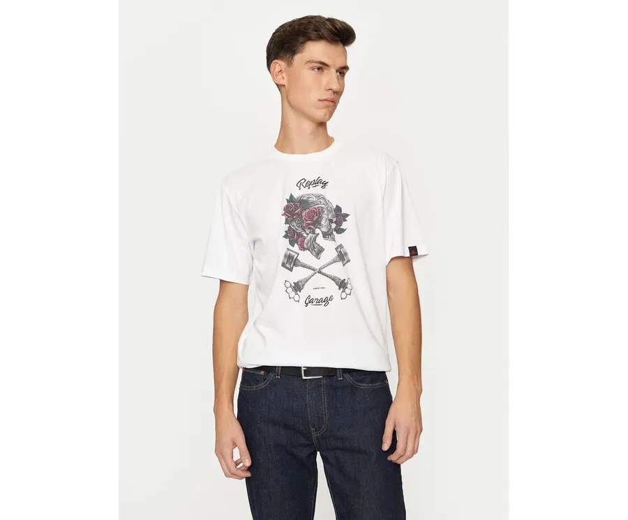 obrazek 1 REPLAY T-Shirt M6954 .000.23740P Biały Regular Fit