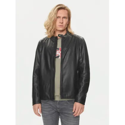 Zdjęcie Pepe Jeans Kurtka skórzana Tristan PM402991 Czarny Regular Fit