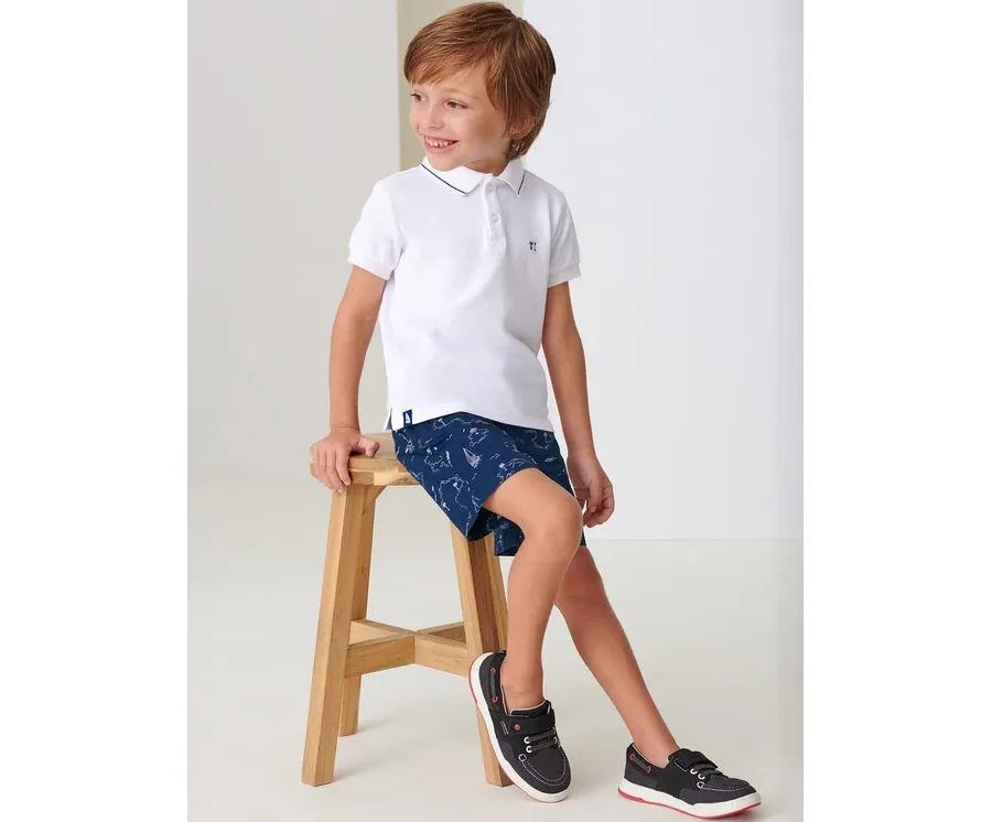 obrazek 1 Mayoral Komplet polo i spodenki 3241 Kolorowy Regular Fit