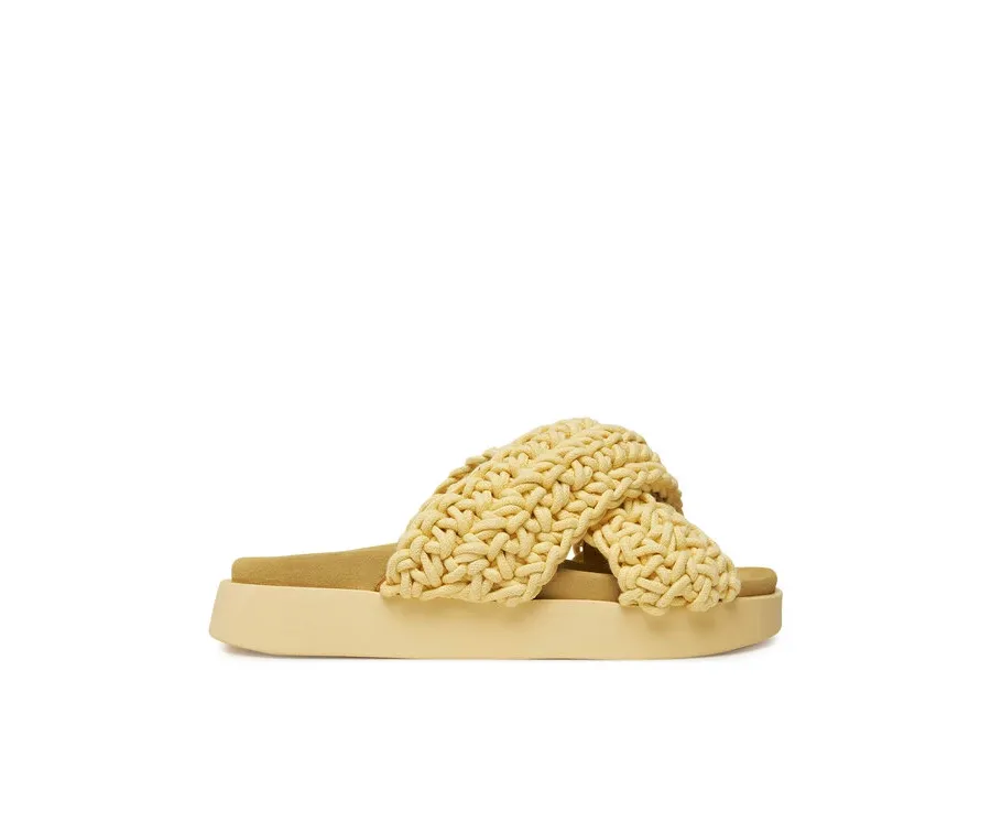 obrazek 1 Inuikii Klapki Woven 70104-105 Żółty
