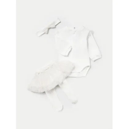 Zdjęcie Mayoral Komplet body i spódnica 2814 Écru