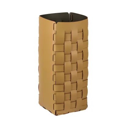 Picture Leather woven umbrella basket 20x20xH51 cm mustard color