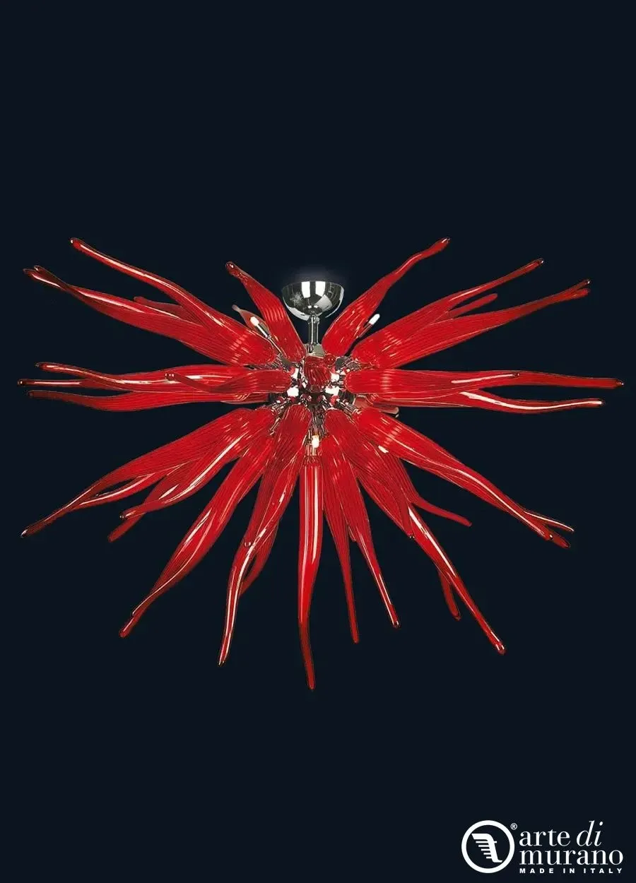 obrazek 1 Elegancka lampa sufitowa na 6 światełek ze szkła Murano