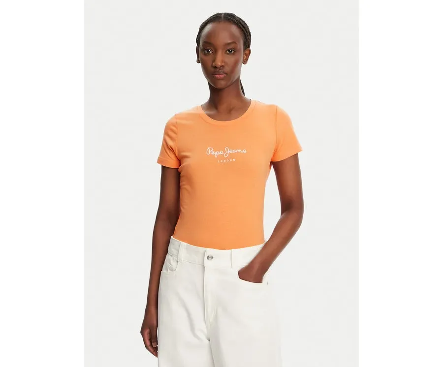 obrazek 1 Pepe Jeans T-Shirt New Virginia PL505202 Pomarańczowy Slim Fit