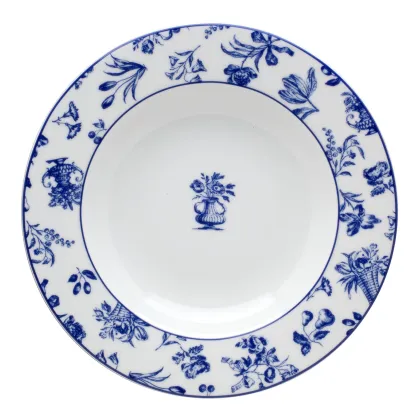 Zdjęcie Stylowy porcelanowy talerz na zupę z kolekcji Chintz Azul z unikatowym motywem roślinnym - Vista Alegre