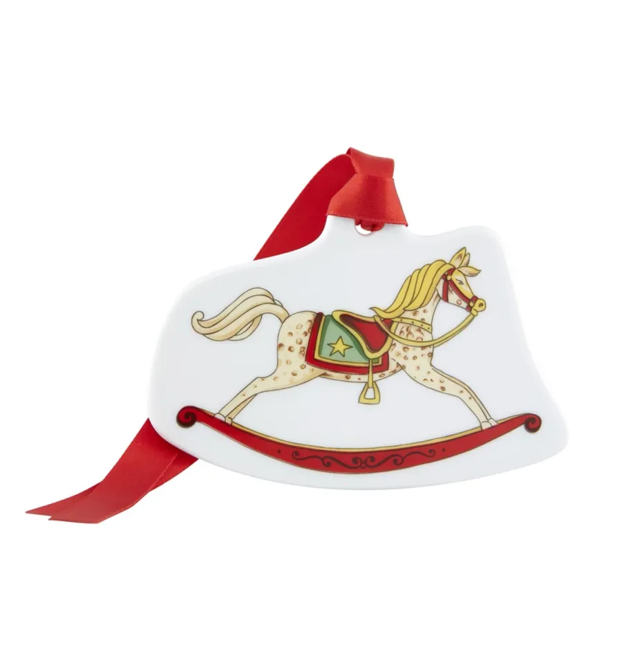 obrazek 1 Świąteczna porcelanowa ozdoba z motywem konia na biegunach - Vista Alegre