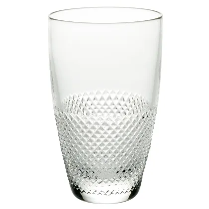 Zdjęcie Piękna kryształowa szklanka do drinków highball z kolekcji Splendour z dekoracyjnym reliefem w kratkę - Vista Alegre
