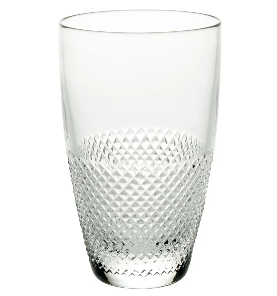 obrazek 1 Piękna kryształowa szklanka do drinków highball z kolekcji Splendour z dekoracyjnym reliefem w kratkę - Vista Alegre