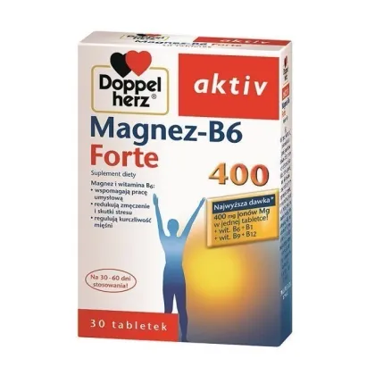 Zdjęcie Doppelherz Aktiv Magnez-B6 Forte 400 30 Tabletek DOPPELHERZ