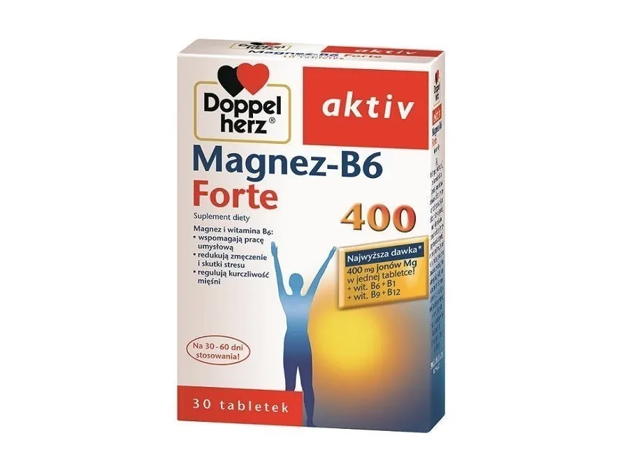 obrazek 1 Doppelherz Aktiv Magnez-B6 Forte 400 30 Tabletek DOPPELHERZ