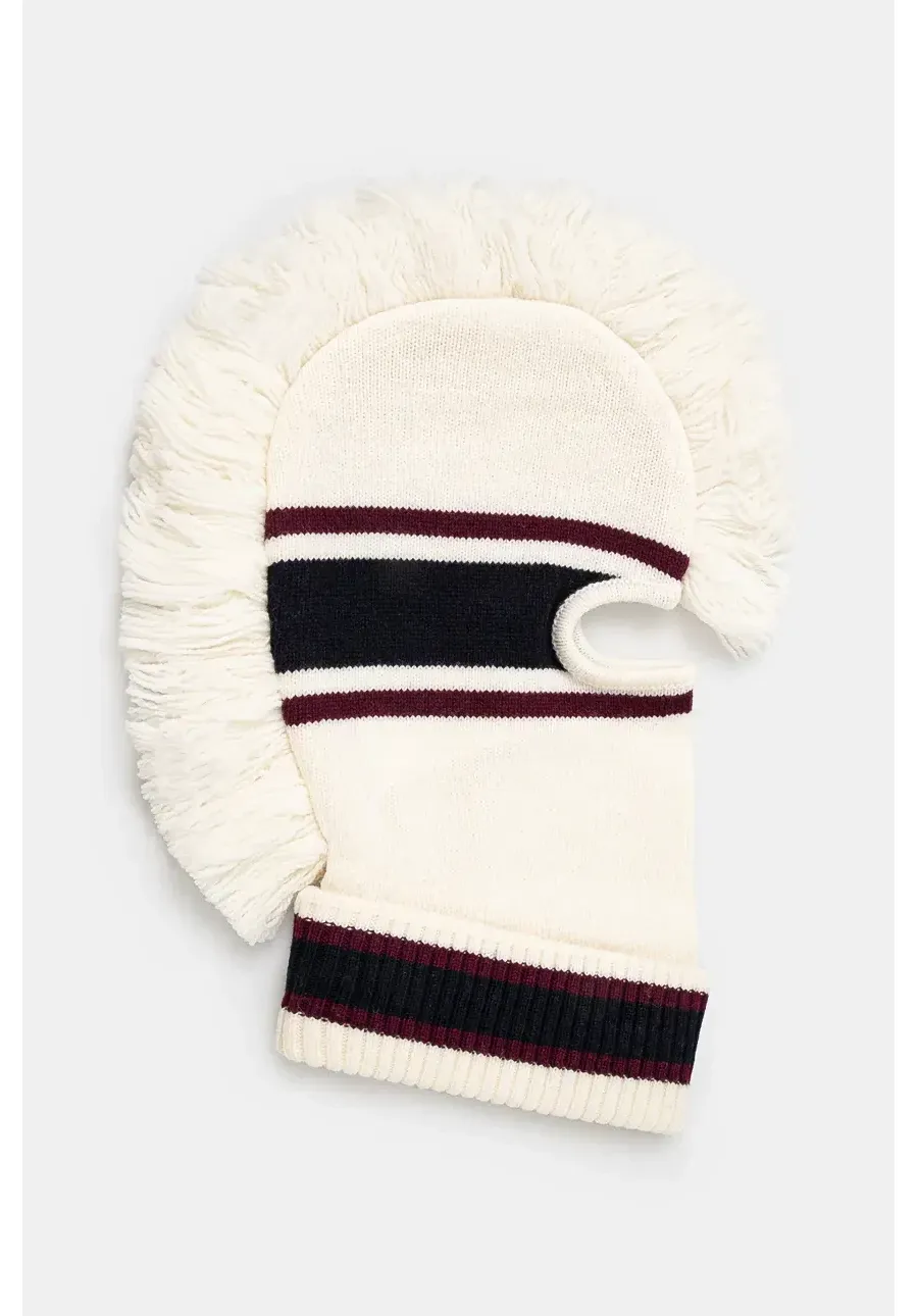 obrazek 1 AMBUSH kominiarka Fringe Knit Balaclava kolor beżowy BMLC001F24KNI0013131