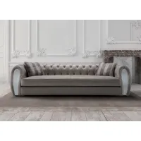 Zdjęcie Sofa ze skóry chesterfield, trzyosobowa