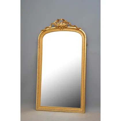 Zdjęcie Antyk - wysokiej jakości i bardzo eleganckie francuskie lustro z pozłacanego drewna