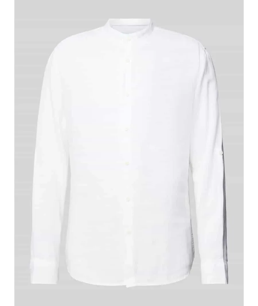 obrazek 1 Koszula lniana o kroju regular fit ze stójką model ‘KYLIAN’