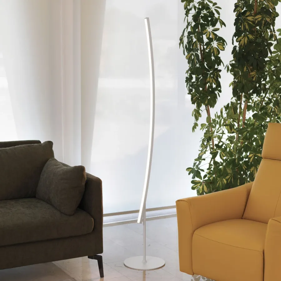 obrazek 1 Biała lampa stojąca Bow - h. 175 cm