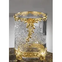 Picture Waste bin in engraved crystal and gilded bronze