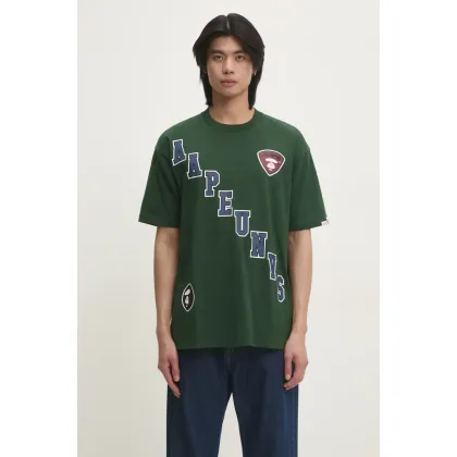 Zdjęcie AAPE t-shirt bawełniany Moon Face Logo męski z nadrukiem AAPTEM1548XXN