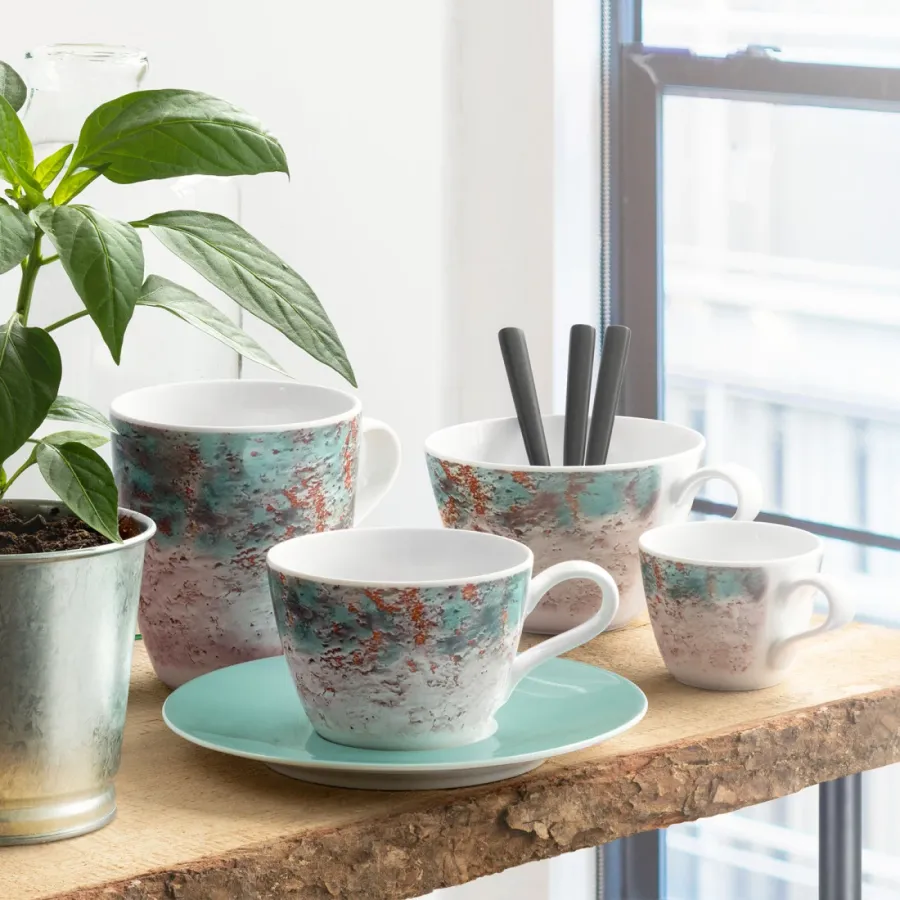 obrazek 3 Porcelanowa stylowa sosjerka w kolorze turkusu - Seltmann Weiden