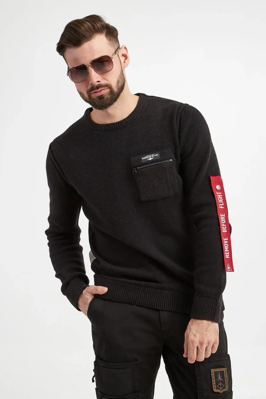 obrazek 1 Sweter męski wełniany AERONAUTICA MILITARE Aeronautica Militare